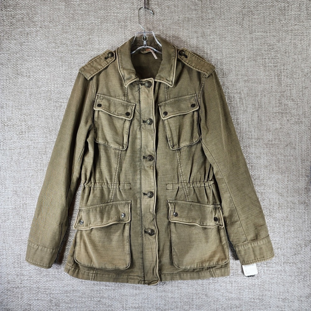 Free People We The Free Military Field Jacket Womens S Moss Green Oversized NWT